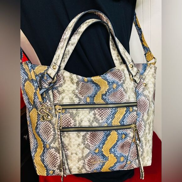 Jessica Simpson Snake Print Satchel - Picture 4 of 16
